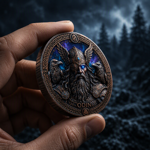 Pièce commémorative Odin, <span class=keywords><strong>dieu</strong></span> nordique, en relief 3D personnalisé, en bronze antique, pièce de défi Valhalla pour collection de luxe ou cadeau - Product Image 6