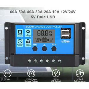 Contrôleur de charge pour lampadaire solaire photovoltaïque PWM 12V/24V avec écran LCD 95W AUTO 24h pour station de travail solaire PV - Product Image 3