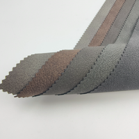 Tissu en cuir PU imprimé rétro bicolore brossé à tombé doux, 320 GSM, épaisseur 0,75 mm, avec support tissé pour vêtements, manteaux et vestes