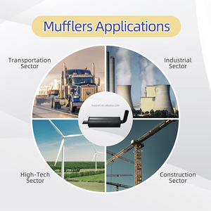 Silencieux d'échappement universel de 38 mm d'entrée, petit silencieux diesel robuste pour camions légers, pick-up et mini-fourgonnettes - Product Image 1