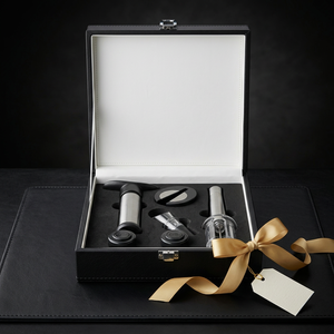 Ensemble d'accessoires élégants pour le vin avec bouchon à vide en acier inoxydable, coffret cadeau pour cadeaux d'affaires - Product Image 2
