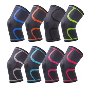 Hot Sell Elastic Breathable Compression Knitted Nylon Sports Knee Protector Guard Support Brace Sleeves For Knee Pain Relief