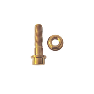 Vis à tête hexagonale filetée en laiton avec rondelle et écrou à ressort M6, finition brute, fixation personnalisée, filetage grossier, grade GR5 - Product Image 4