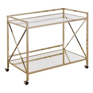 Carro de barra de vidrio de metal de 2 niveles de alta calidad para muebles de hoteles de oficina en casa - Product Image 1