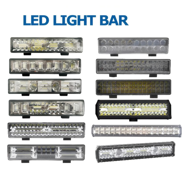Car Light LED Light Bar 4"5"7"9"22"32"42" Two-Color Strobe for Cars Off-Road Trucks Auto Exterior Lighting Auto Lamp