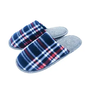 OEM house indoor cotton fabric textile slippers for men