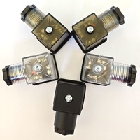 Connecteur de bobine de vanne solénoïde DIN 43650 Forme A 2P+E, prise femelle noire, DIN 43650A AC DC IP65 avec LED, pièce de vanne solénoïde