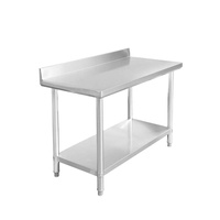 Table de travail en acier inoxydable pour pizza et boulangerie avec revêtement ignifuge, capacité robuste pour cuisines commerciales