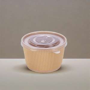Tazón de Papel Desechable de Grado Alimenticio con Pared Ondulada, Envases de Cartón Biodegradables para Alimentos, Tazón para Sopa - Product Image 6
