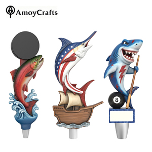 Lot de 3 poignées de robinet de bière personnalisées en gros – Motifs Saumon, Marlin, <span class=keywords><strong>Requin</strong></span> – Poignées de pompe à bière fantaisie pour <span class=keywords><strong>bar</strong></span> - Product Image 1