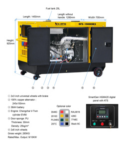 ハイアーンズ 10KW チャンチャイディーゼル発電機 EV80水冷式ディーゼルエンジン搭載 - Product Image 6