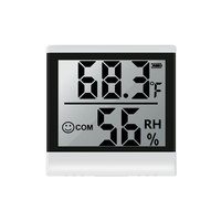 Thermomètre hygromètre numérique LCD mini léger, alimenté par piles, certifié CE FCC, pour usage domestique, design suspendu en plastique, chambre à coucher, bébé, BQ