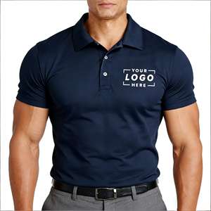 Camisa de Hombre de Alta Calidad, Tejida, Transpirable, Casual, de Manga Corta, Bordada, Lisa, para Trabajo o Golf, con Logotipo Personalizado, Diseño Simple, ODM - Product Image 2