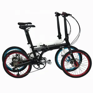 折りたたみ自転車KOSDA 20 ''アルミニウム合金6061フレーム、8スピード2パーリンフラワードラムホイールセット、超軽量折りたたみ自転車