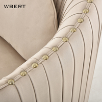 WBERT-Canapé moderne en cuir simple, fauteuil de luxe, paresseux, designer, pour salle à manger, hôtel, balcon, salon, filet rouge créatif