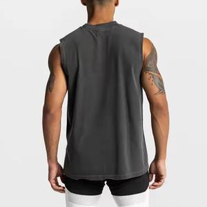 Camiseta sin Mangas de Algodón de Alta Calidad, Chaleco Deportivo para Correr, Estilo Vintage Lavado, Talla Grande, Camiseta sin Mangas para Hombre, Chalecos para Hombre - Product Image 2