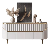 Meuble de rangement de luxe moderne pour hall d'entrée, design minimaliste doré, idéal pour optimiser l'espace du salon, parfait pour les villas.