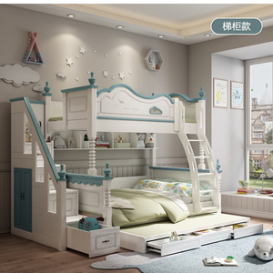 Castello principessa bambini letti ragazza cuccetta Set di mobili <span class=keywords><strong>per</strong></span> ragazze rosa camera da letto con scivolo - Product Image 2