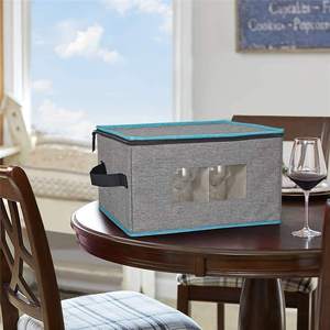 Scatola portaoggetti pieghevole in tessuto Viside, rettangolare, per bicchieri da vino e flute - Product Image 5