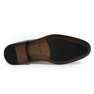 Sepatu bot Slip-On kulit asli Chelsea pria Italia gaya tali biksu nyaman dengan sepatu pesta berpola polos - Product Image 4