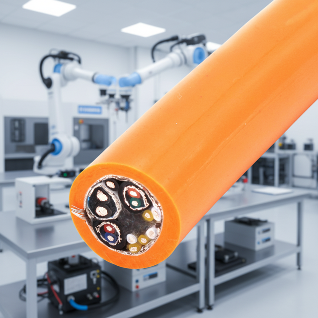 ROBOFLEX Shielded PE Low Voltage 300V Industrial Robot Anti-Torsion Cable Copper Conductor PUR Jacket