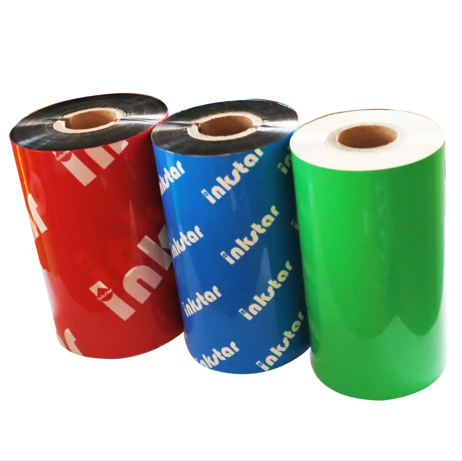 Custom Width Length Barcode Thermal Transfer Label Sticker Ribbon Wax Resin Ribbon for Zebra Printer