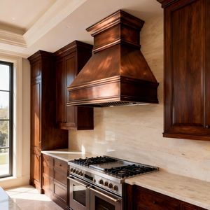 Изготовленная на заказ медная вытяжка в форме колокола, архитектурная, настенная, для роскошных кухонь в стиле фермерского дома - Product Image 5