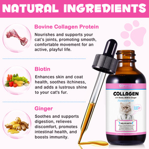 Gouttes de collagène <span class=keywords><strong>pour</strong></span> <span class=keywords><strong>chat</strong></span> Oimmal avec <span class=keywords><strong>biotine</strong></span> et gingembre <span class=keywords><strong>pour</strong></span> la croissance des ongles du <span class=keywords><strong>chat</strong></span>, gouttes <span class=keywords><strong>pour</strong></span> un pelage brillant, complément de collagène <span class=keywords><strong>pour</strong></span> animaux de compagnie, chats - Product Image 3