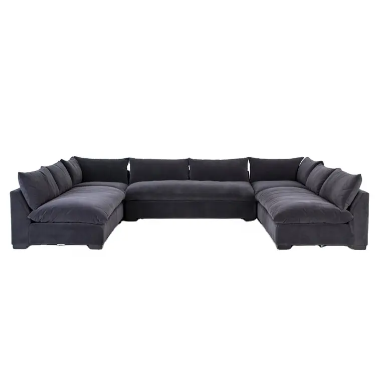 Soggiorno mobili in tessuto di lino a forma di U divano divano prezzo di fabbrica moderno di lusso moderno vendita caldo porcellana contemporanea Set
