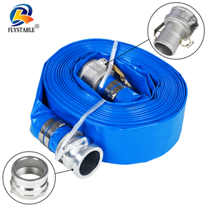 3/4 pouces Tuyau d'arrosage de jardin plat léger de 50 pieds, flexible et anti-plis, avec <span class=keywords><strong>buse</strong></span>, bleu - Product Image 4