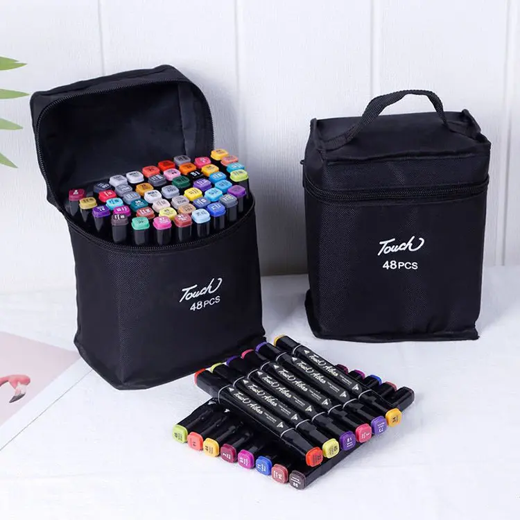 custom marker pen 168 120 80 60 48 36 24 colors Manga Sketching Dual Brush Pen Alcohol Felt color Art markers sets