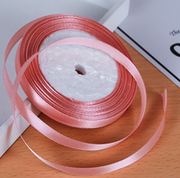 Ruban en satin de polyester de 1 cm, rouleaux, boîte cadeau, ceinture décorative, nœud, emballage cadeau, décoration florale, bouquet de fleurs, couleur unie
