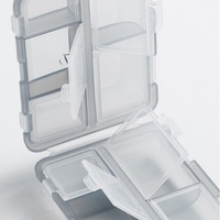 Boîte de rangement pour pilules en plastique résistante aux enfants, étanche, anti-humidité, pliable, multi-compartiments, conteneur portable scellé