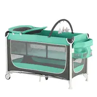 Baby ECO Multi Functional Baby Cot Bed Baby Playpen With Steel Frame Changing Table