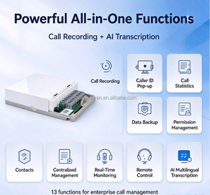 Enregistreur téléphonique professionnel USB AI Voice-to-Text 2 lignes avec accès multi-interface et gestion intelligente - Product Image 4