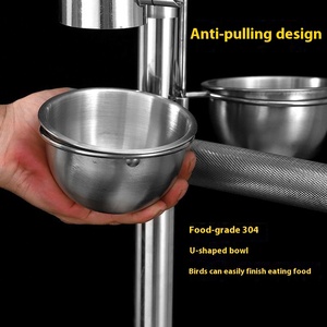 Soporte para pájaros súper grande Soporte para pájaros doble con cierre de botón Soporte para loros de acero inoxidable para animales pequeños - Product Image 2