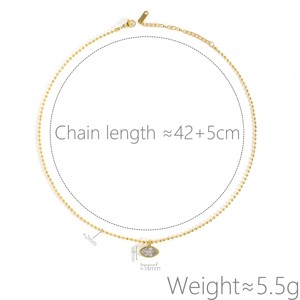 INS Style Minimalist CZ Pendant <b>Necklace</b> 18K Gold Plated Stainless Steel <b>Ball</b> <b>Chain</b> <b>Necklace</b> - Product Image 6