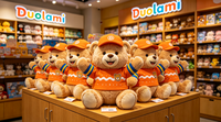 Boneka Beruang Plushie Seragam Custom, Boneka Hewan Isi Lembut untuk Dekorasi Rumah, Hadiah Anak-Anak, Boneka Beruang Plushie Seragam