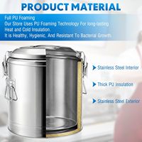 Chauffe-Plats Commercial SS201 15L 25L 35L 45L 55L 65L 85L 105L – Conteneur Isotherme en Acier Inoxydable pour Soupe et Aliments, Idéal pour la Restauration