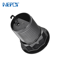 Enchufe USB de escritorio de carga rápida de tipo integrado, cargador USB de escritorio de 65W con orificios para cables, PD QC3.0