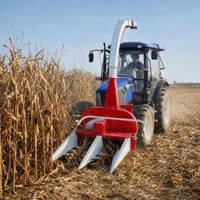 Moissonneuse-broyeuse de maïs ensilé à double rangée montée sur l'avant pour travaux agricoles, machine à hacher les fourrages