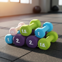 Haltères en néoprène antidérapants bon marché 1-10 kg, poids de main à prise souple codés par couleur, salle de sport à domicile, exercices pour femmes et hommes, haltères pour les bras, Pilates