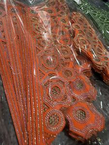 Collier brodé africain pour robe de mariée nigériane, décoration de couture, matériel DIY, accessoire de col doré - Product Image 2