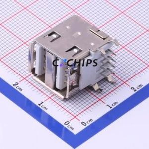 UK-USB AF 90-19.6 USB Connector Bent Lead Through Hole Connector Type-A USB 2.0 Female Right Angle Insert - Product Image 1