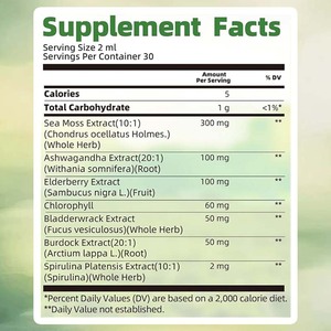 Gouttes liquides de mousse de mer OEM/OEM, gel de mousse de mer irlandaise biologique avec <span class=keywords><strong>spiruline</strong></span>, algue vésiculeuse, racine de bardane, complément de gel de mousse de mer - Product Image 3