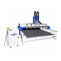 Máquina de Tallado CNC 3D de Múltiples Husillos Jinan Mosencnc, Husillo de 5.5KW, Mesa de Trabajo de 1250x2500mm, Garantía de 2 Años, Hecho en China