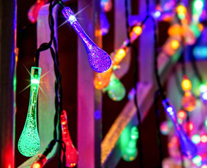 Guirlande lumineuse solaire d'extérieur 12m 100 LED, guirlande lumineuse à bulles, étanche, pour arbre de Noël, patio, lumière RGB blanc chaud - Product Image 5