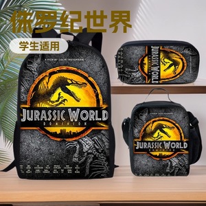Jurassic World <b>Backpack</b> Set 15 Inch Printing School Education Junior High <b>Students</b> Unisex Lightweight - Product Image 5