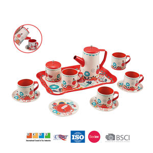 Ensemble de jeu de café et de thé pour enfants de 15 pièces - Accessoires de cuisine complets pour jeux de rôle avec tasses, soucoupes et plateau pour les filles - Product Image 5