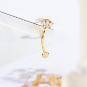 <span class=keywords><strong>Piercing</strong></span> da <span class=keywords><strong>Ombelico</strong></span> all'Ingrosso in Acciaio Inossidabile 316 Oro <span class=keywords><strong>Argento</strong></span> con Zircone - Product Image 2